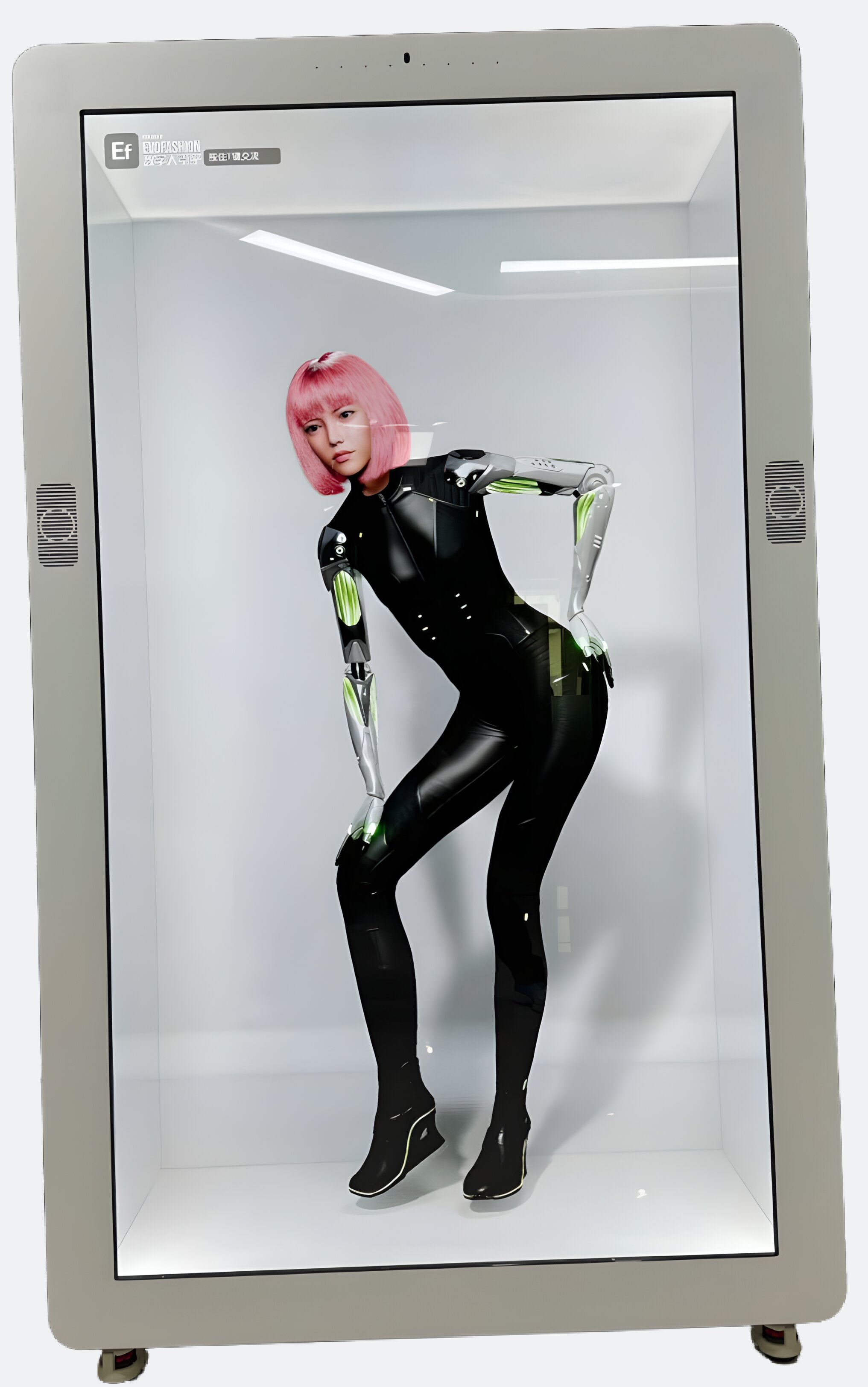  86寸透明立体展示柜 3D数字虎拟人全息舱 互动AI人体复刻机.